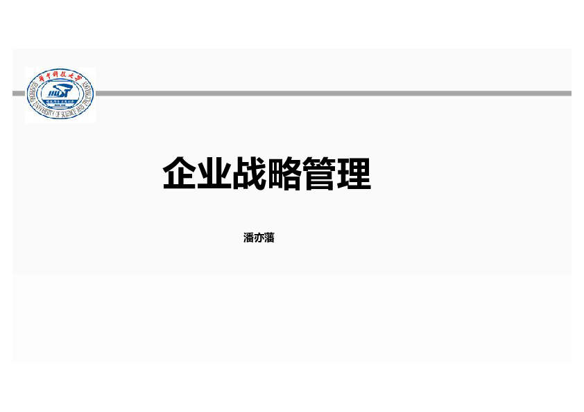 潘亦藩-企业战略管理