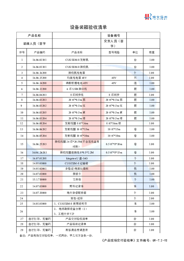 CUGTEM-8瞬变电磁仪设备装箱验收清单2019.pdf